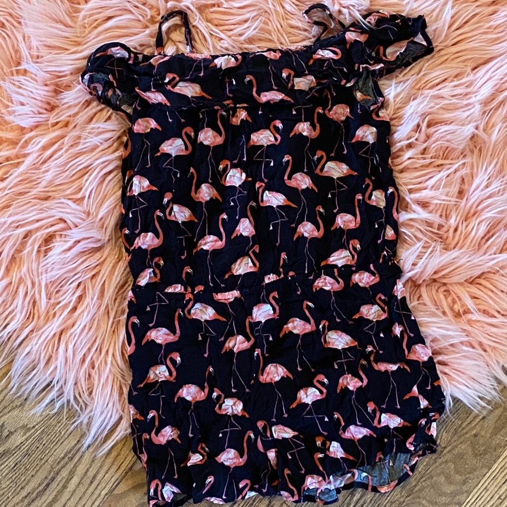 Black Flamingo Romper